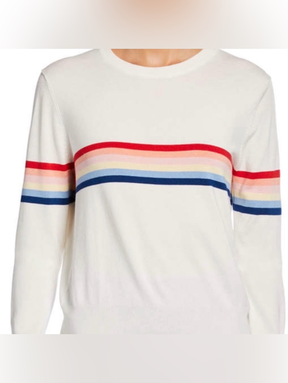 NWOT Spiritual Gangster x Madeleine Thompson Rainbow Stripe Knit Sweater - Picture 6 of 16